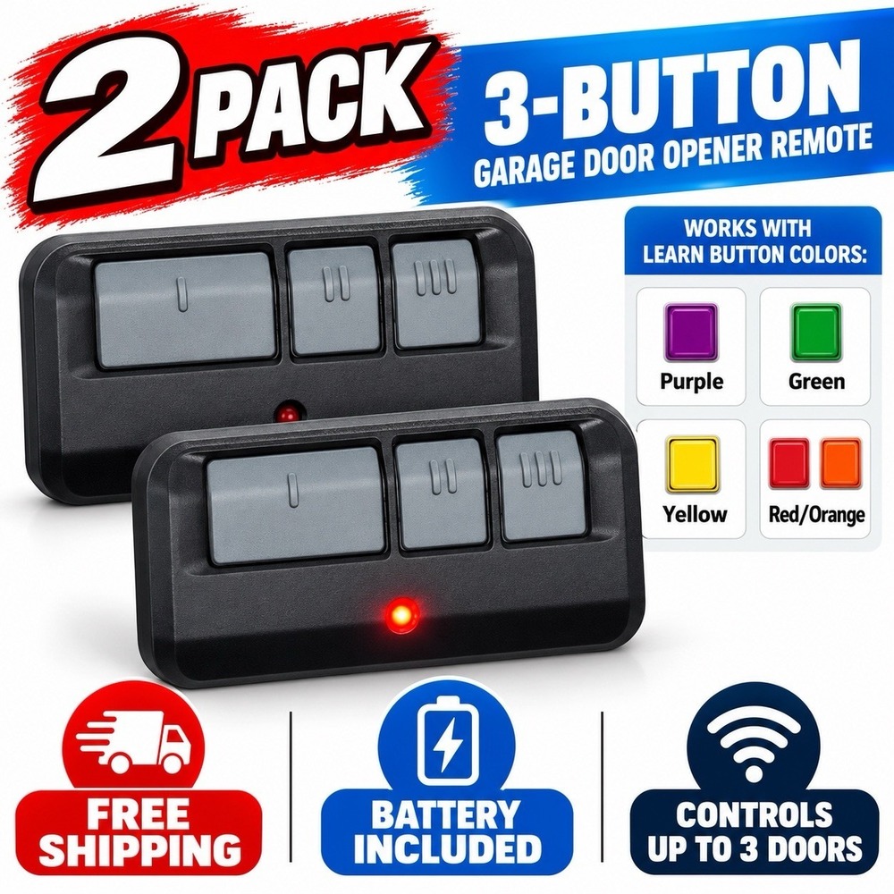 2-Pack Garage Door Opener Remote for LiftMaster Chamberlain Craftsman 3 Button